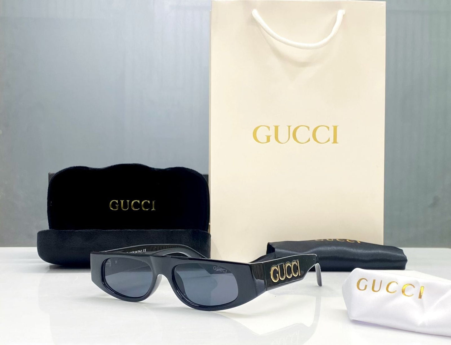 Gucci Geometric Shaped Frame Sunglass