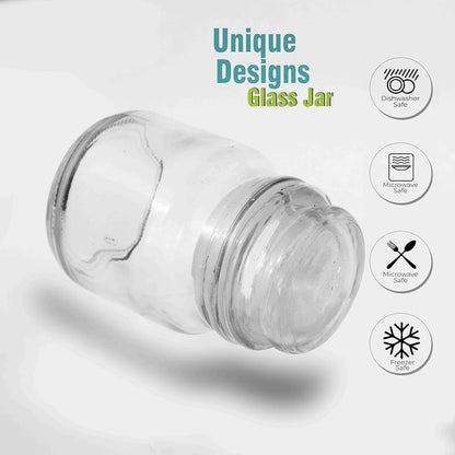 Spice Jar Glass Container With Air Tight Lid Set Of 2