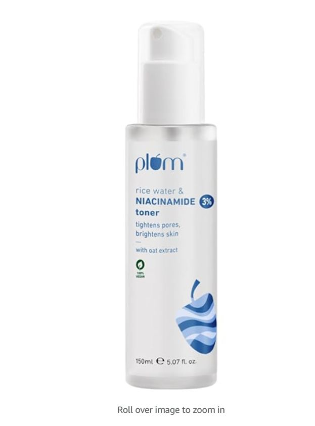 Plum Rice Water & Niacinamide 3% Toner Tightens Pores, Brightens Skin