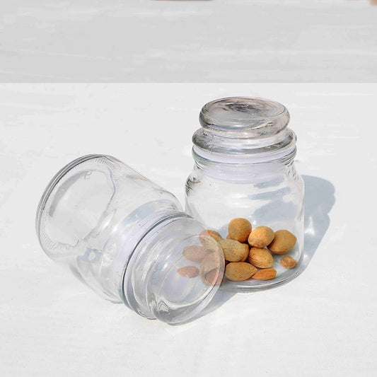 Spice Jar Glass Container With Air Tight Lid Set Of 2