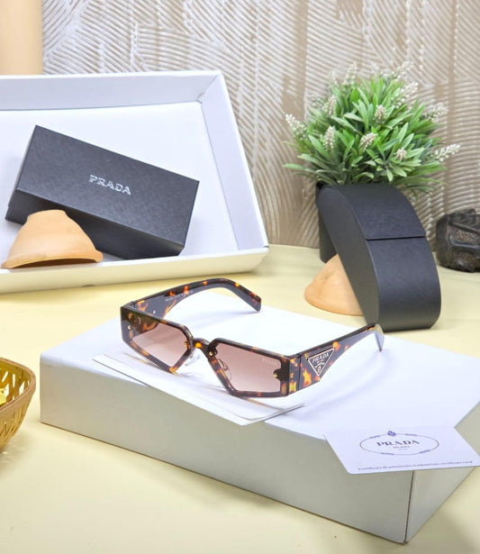 Prada Shield Frame Rectangular Sunglasse