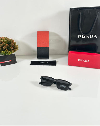 Prada Polarized Square Sunglasses – Black Edition
