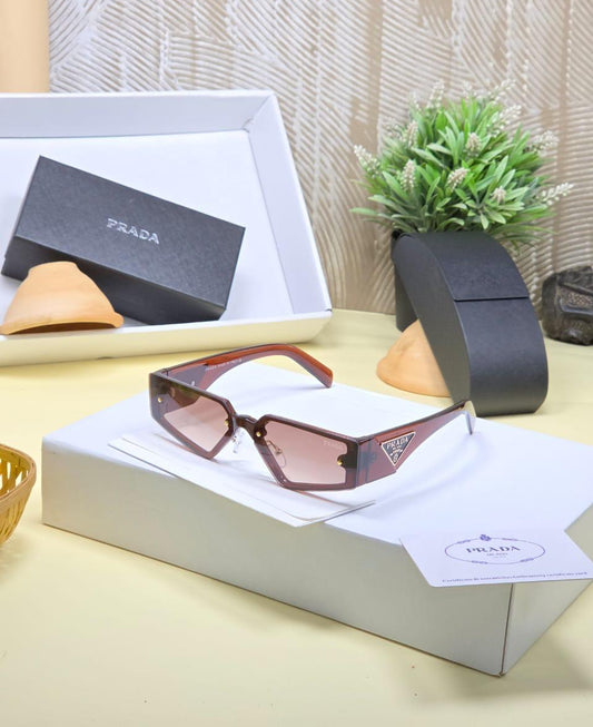 Prada Shield Frame Rectangular Sunglasse