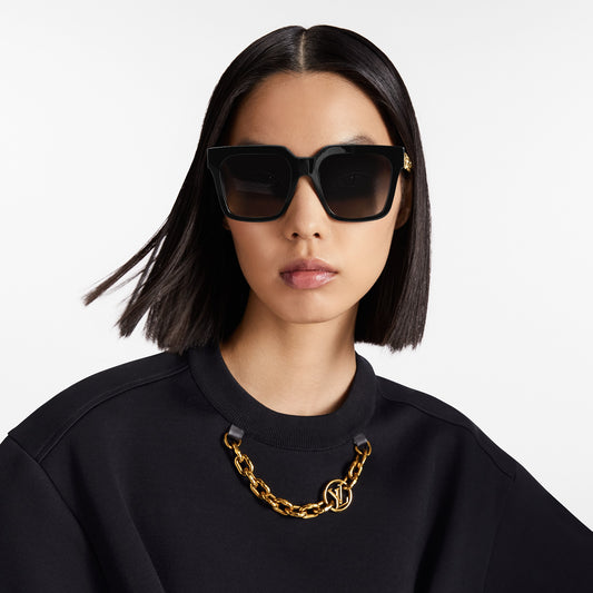 Louis Vuitton Oversized Gradient Sunglasses – Black & Gold Edition