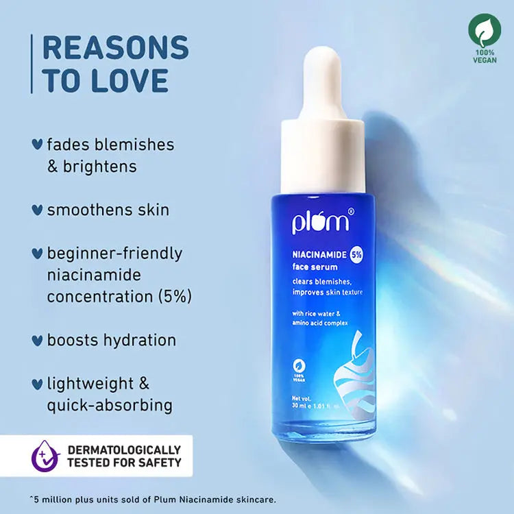 Plum 5% Niacinamide Face Serum – Clearer, Smoother Skin Naturally