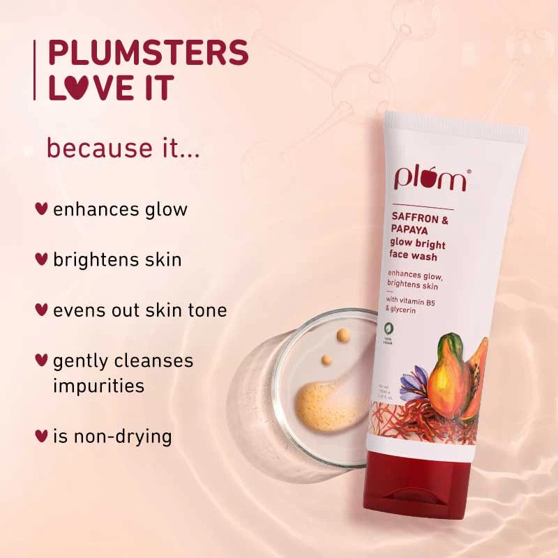 Plum Saffron & Papaya Glow Bright Face Wash