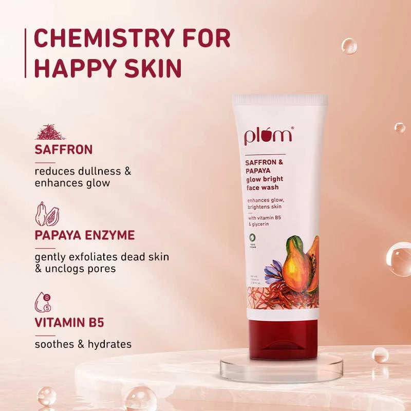 Plum Saffron & Papaya Glow Bright Face Wash