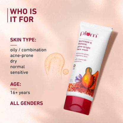 Plum Saffron & Papaya Glow Bright Face Wash